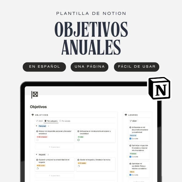 [Plantilla de Notion en Español] Objetivos Anuales